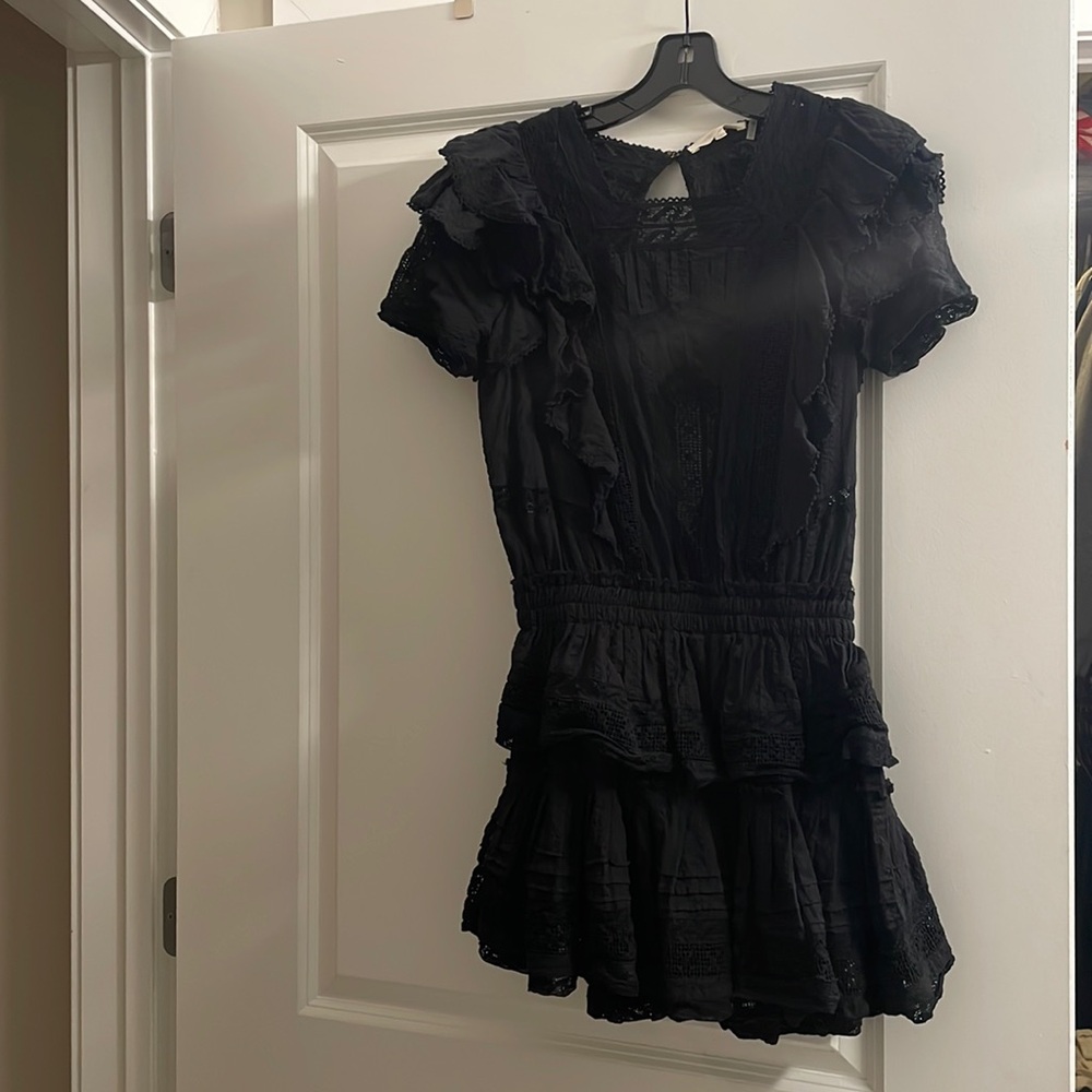 Loveshackfancy black mini dress